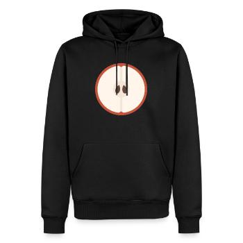 Aufgeschnittener Apfel (rot) - Männer Premium Bio Hoodie - Schwarz - Vorne - Nico (187cm)