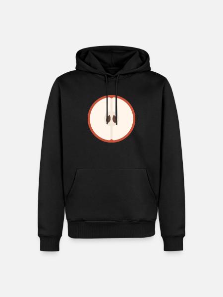 Aufgeschnittener Apfel (rot) - Männer Premium Bio Hoodie - Schwarz