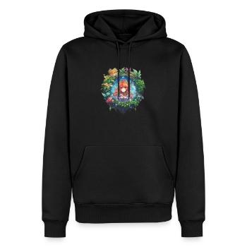 Mignonne fille d’anime et de manga de conte de fées - Sweat à capuche Premium bio Homme - noir - Devant - Nico (187cm)