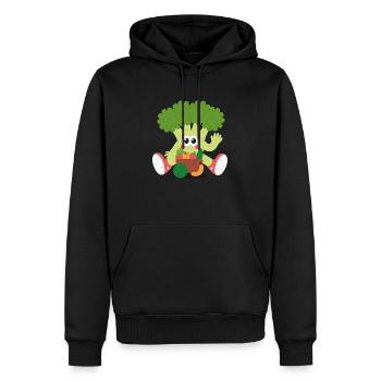 JOYEUX BRROCCOLI - Sweat à capuche Premium bio Homme - noir - Devant - Nico (187cm)