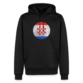 Drapeau national croate emblème Croatie Hrvatska hrv - Sweat à capuche Premium bio Homme - noir - Devant - Nico (187cm)