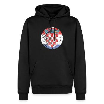Drapeau national croate emblème Croatie Hrvatska hrv - Sweat à capuche Premium bio Homme - noir - Devant - Nico (187cm)