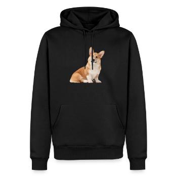 Cute Corgi Dog - Men’s Premium Organic Hoodie - black - Front - Nico (187cm)