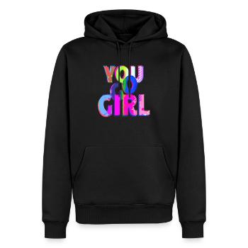 du gehst girl power frauen mädchen feminismus zitate frau - Männer Premium Bio Hoodie - Schwarz - Vorne - Nico (187cm)