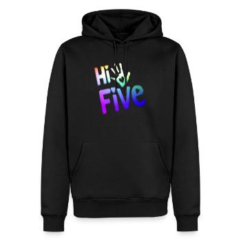 High Five Stil Cool Hand Witz Spruch Hit Trend - Männer Premium Bio Hoodie - Schwarz - Vorne - Nico (187cm)