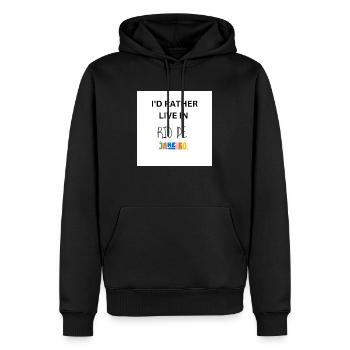 I'D RATHER LIVE IN RIO DE JANEIRO - Männer Premium Bio Hoodie - Schwarz - Vorne - Nico (187cm)