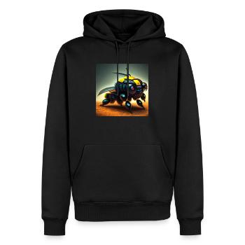 Bourdon bionique - Sweat à capuche Premium bio Homme - noir - Devant - Nico (187cm)