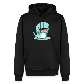 Okoi le monstre - Sweat à capuche Premium bio Homme - noir - Devant - Nico (187cm)