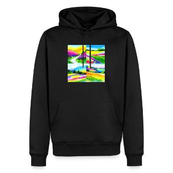 Verzaubernde Wiesen - Nachhaltige Kollektion - Männer Premium Bio Hoodie - Schwarz - Vorne - Nico (187cm)