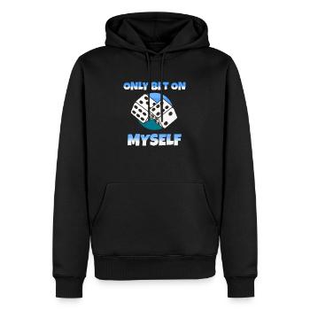 Pariez uniquement sur moi-même - Sweat à capuche Premium bio Homme - noir - Devant - Nico (187cm)