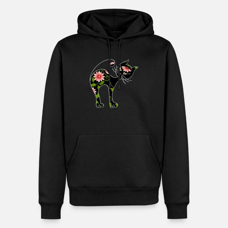 Chat - Sweat à capuche Premium bio Homme - noir