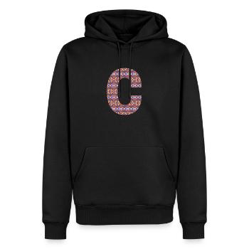 Monogram Letter C- geometric pattern - Men’s Premium Organic Hoodie - black - Front - Nico (187cm)