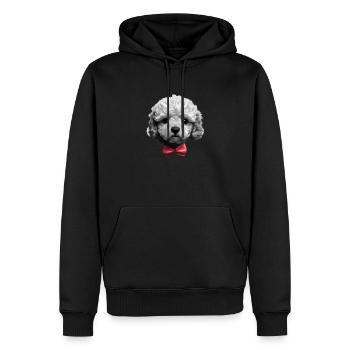 Caniche avec nœud papillon Propriétaire de chien Chiot caniche - Sweat à capuche Premium bio Homme - noir - Devant - Nico (187cm)