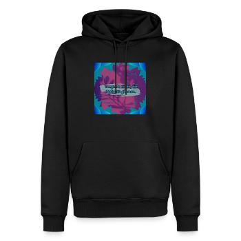 Ruhe Zitat - Männer Premium Bio Hoodie - Schwarz - Vorne - Nico (187cm)