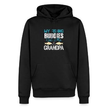 My Fishing Buddies call me Grandpa - Men’s Premium Organic Hoodie - black - Front - Nico (187cm)