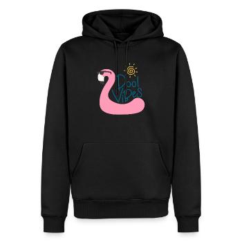 Piscine Vibes Flamingo - Sweat à capuche Premium bio Homme - noir - Devant - Nico (187cm)