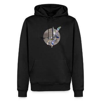 Libellule - Sweat à capuche Premium bio Homme - noir - Devant - Nico (187cm)