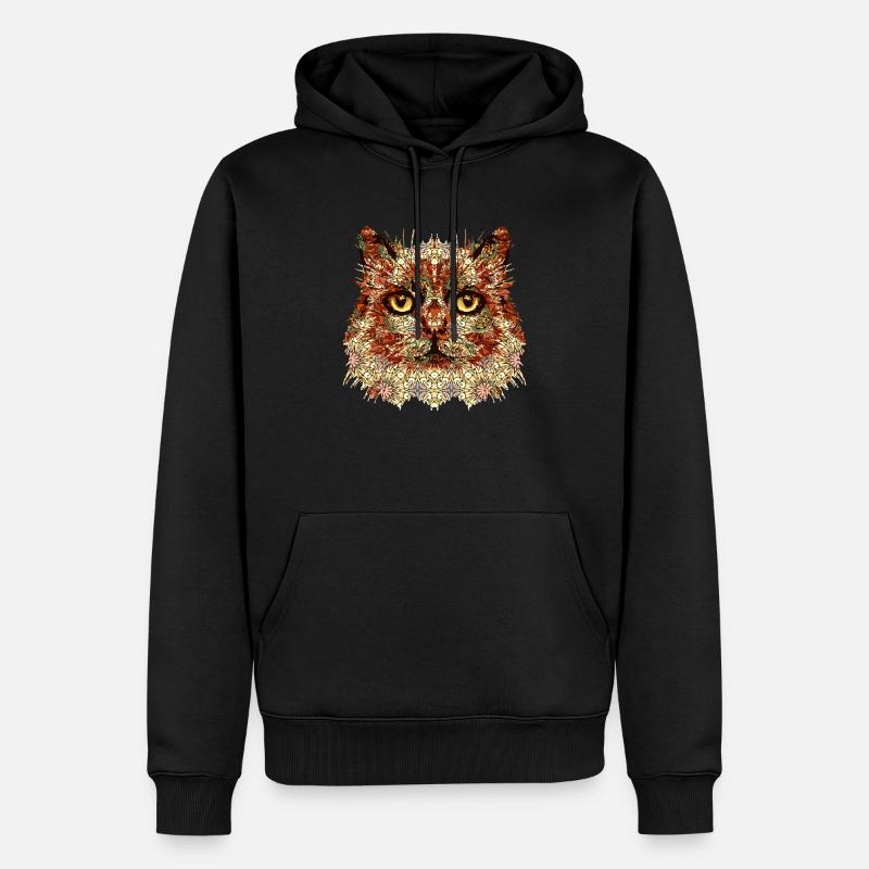 Chat - Sweat à capuche Premium bio Homme - noir