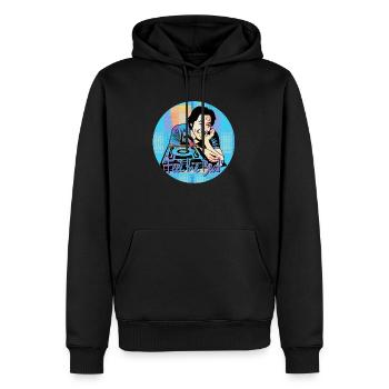 "Feel the Beat" Music - Männer Premium Bio Hoodie - Schwarz - Vorne - Nico (187cm)