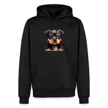 Chiens Rottweiler Chien Rottweiler Puppy Chiot - Sweat à capuche Premium bio Homme - noir - Devant - Nico (187cm)