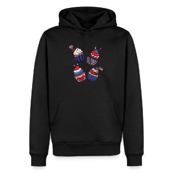 Cupcakes am 4. Juli - Männer Premium Bio Hoodie - Schwarz - Vorne - Nico (187cm)
