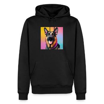 Pastell Doggy Kollektion - Deutscher Schäferhund - Männer Premium Bio Hoodie - Schwarz - Vorne - Nico (187cm)