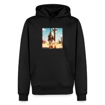 chameau cool - Sweat à capuche Premium bio Homme - noir - Devant - Nico (187cm)