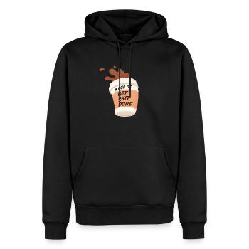 A Cup Of Get Shit Done - Coffee Motivation Quote - Men’s Premium Organic Hoodie - black - Front - Nico (187cm)