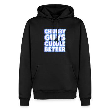 Mollige Jungs kuscheln besser - Männer Premium Bio Hoodie - Schwarz - Vorne - Nico (187cm)