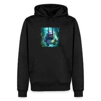 süßes Hippo - Männer Premium Bio Hoodie - Schwarz - Vorne - Nico (187cm)