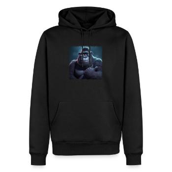 Gorille cool - Sweat à capuche Premium bio Homme - noir - Devant - Nico (187cm)
