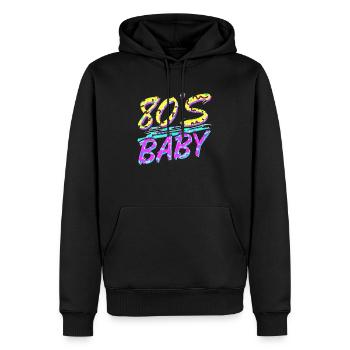 80er Jahre Retro Vintage lustig 70er Jahre Nostalgie Musik Liebe - Männer Premium Bio Hoodie - Schwarz - Vorne - Nico (187cm)