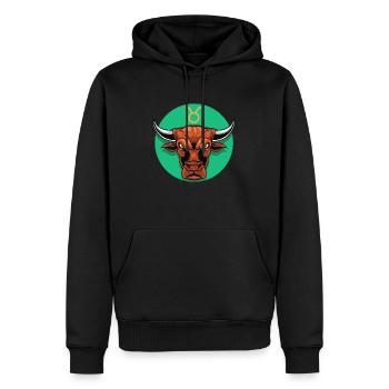Zodiac - Star Sign - Taurus - neg - Männer Premium Bio Hoodie - Schwarz - Vorne - Nico (187cm)