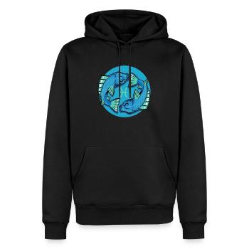Zodiac - Star Sign - Pisces - neg - Männer Premium Bio Hoodie - Schwarz - Vorne - Nico (187cm)