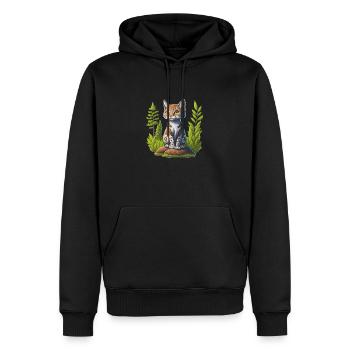Kleiner Luchs - Männer Premium Bio Hoodie - Schwarz - Vorne - Nico (187cm)