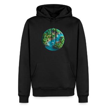 River in the forest - Men’s Premium Organic Hoodie - black - Front - Nico (187cm)