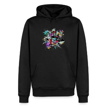 Graffiti-Stil Splash Hip Hop Farben Maler Farbe - Männer Premium Bio Hoodie - Schwarz - Vorne - Nico (187cm)
