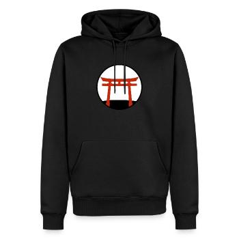 Rotes Torii-Tor auf dem Hügel: Japan - Männer Premium Bio Hoodie - Schwarz - Vorne - Nico (187cm)