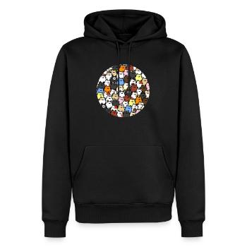 Packung niedlicher Cartoon-Katzen: Entzückende Katze - Männer Premium Bio Hoodie - Schwarz - Vorne - Nico (187cm)