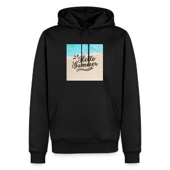 Hallo Sommer - Männer Premium Bio Hoodie - Schwarz - Vorne - Nico (187cm)