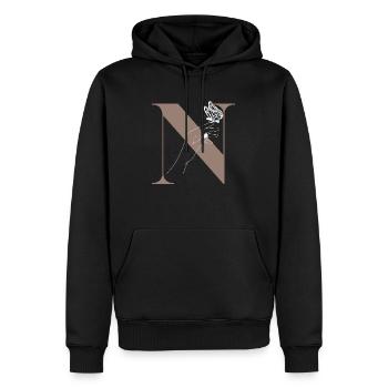letter n magic butterfly - Men’s Premium Organic Hoodie - black - Front - Nico (187cm)