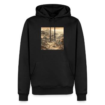 Japanische Landschaft im Vintage-Stil - Männer Premium Bio Hoodie - Schwarz - Vorne - Nico (187cm)