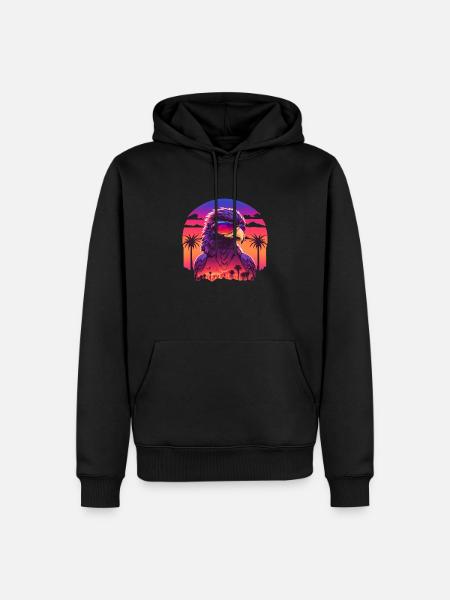 Synthwave eagle - Men’s Premium Organic Hoodie - black
