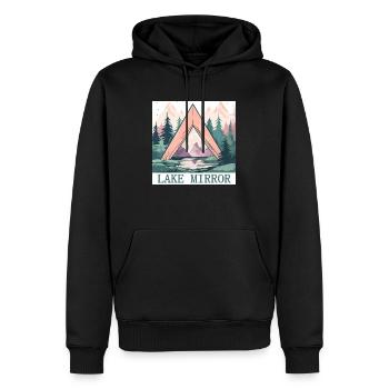 Lake Mirror - Männer Premium Bio Hoodie - Schwarz - Vorne - Nico (187cm)