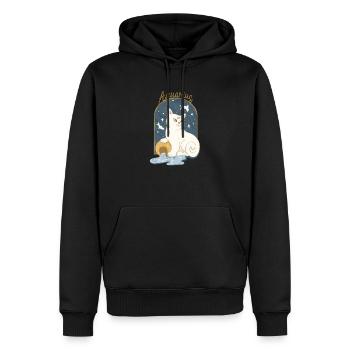 Aquarius Zodiac Sign Cat - Männer Premium Bio Hoodie - Schwarz - Vorne - Nico (187cm)
