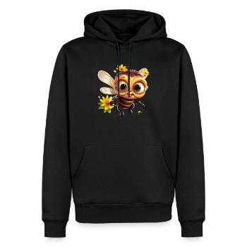 Drôle d’abeille mellifère - Sweat à capuche Premium bio Homme - noir - Devant - Nico (187cm)