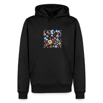 Wildblumen-Geschenkidee - Männer Premium Bio Hoodie - Schwarz - Vorne - Nico (187cm)