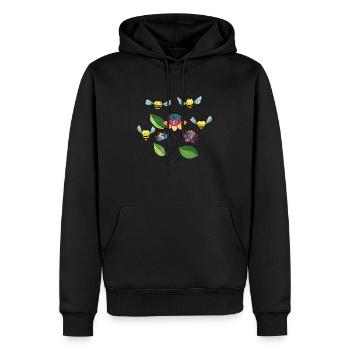 Bienen - Männer Premium Bio Hoodie - Schwarz - Vorne - Nico (187cm)
