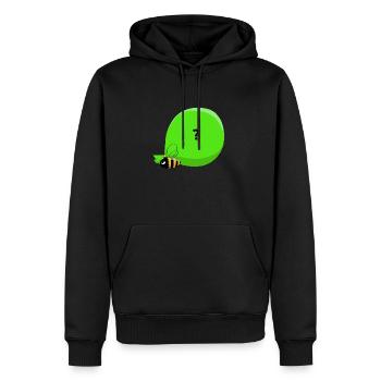 Biene & große mysteriöse Tasche - Männer Premium Bio Hoodie - Schwarz - Vorne - Nico (187cm)