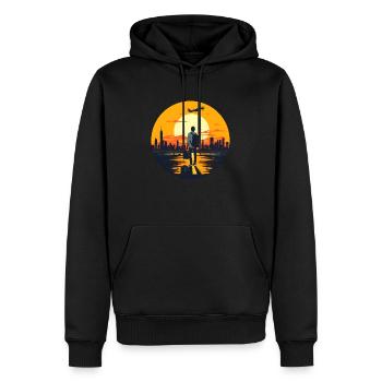 The life is a adventure - Männer Premium Bio Hoodie - Schwarz - Vorne - Nico (187cm)